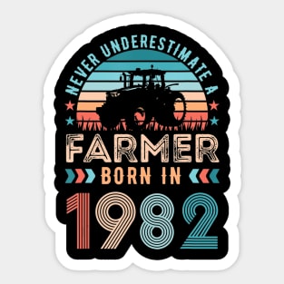 Farmer born in 1982 Farming Gift 40th Birthday Sticker